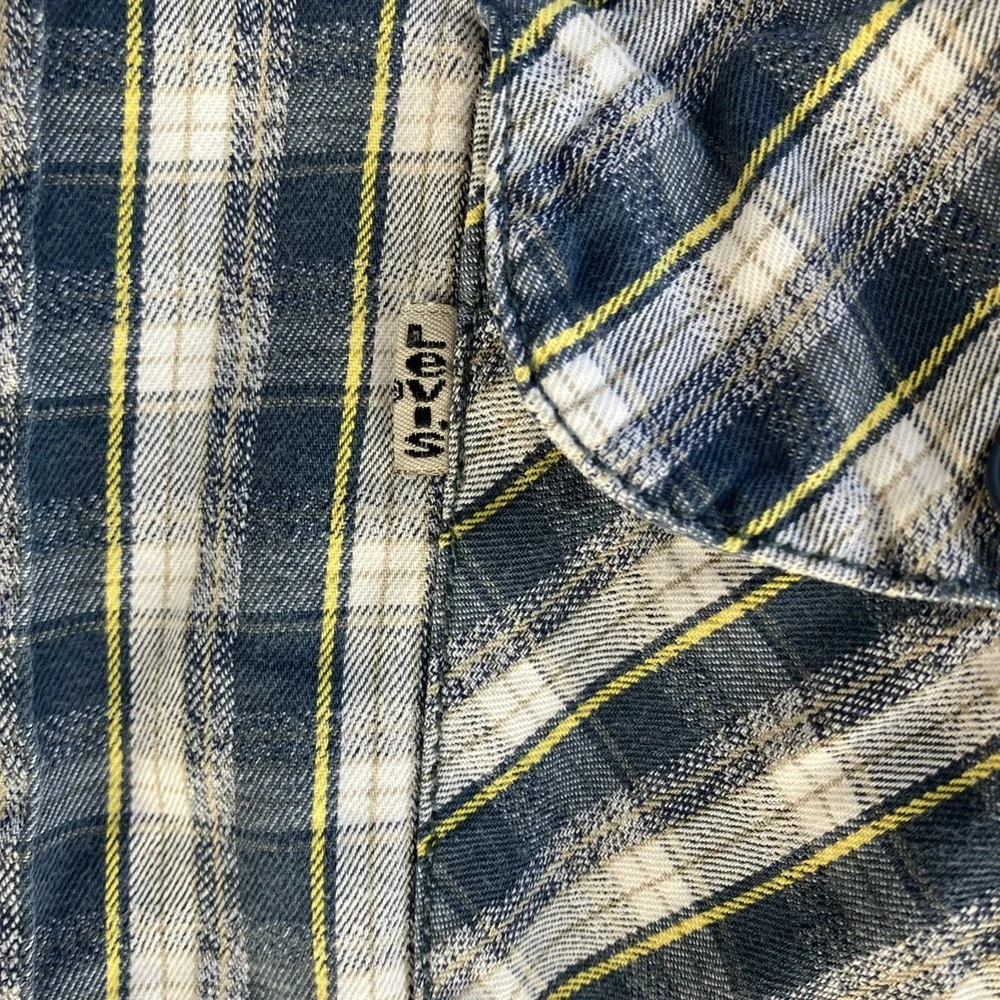 Levis Vintage Flannel Shirt Mens L Plaid Long Sleeve Button‎ Y2K Rockabilly